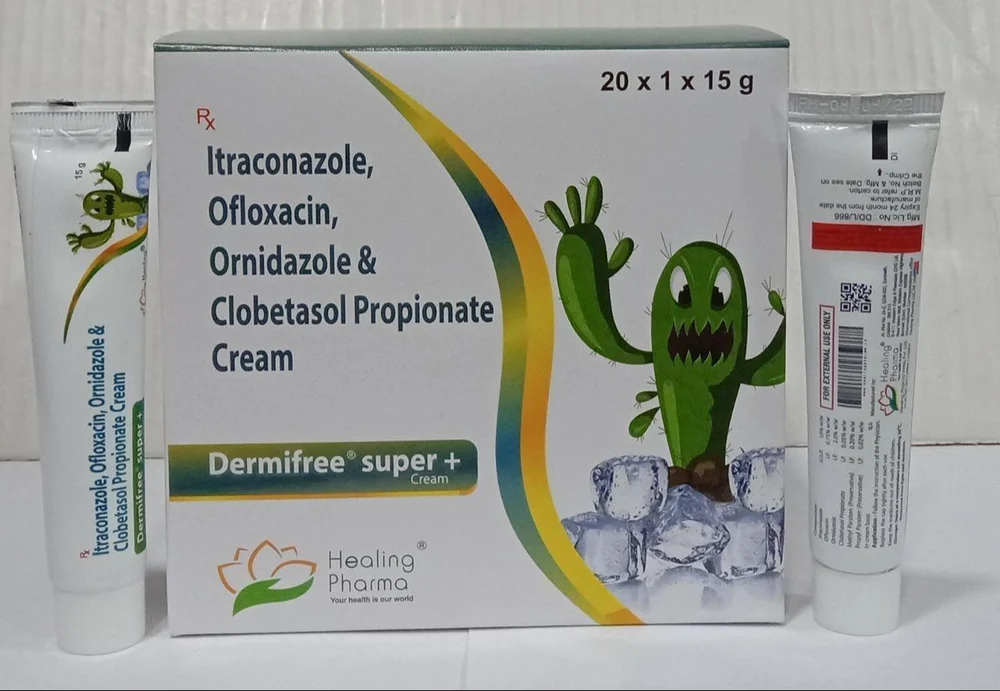Dermifree Super + Itraconazole,Ofloxacin,Ornidazole & Clobetasol Peopionate Cream